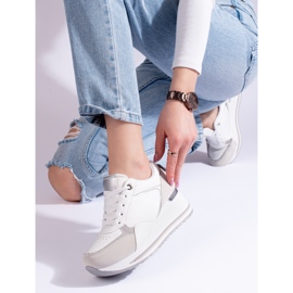 Shelovet white wedge sneakers 2