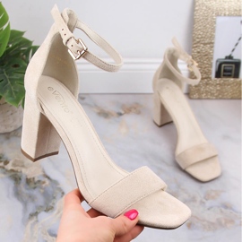 Women's beige suede sandals eVento 5560 1 Women's beige suede sandals eVento 5560 1