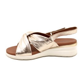 Caprice Platino Metal Leather Sandals 9-28300-20 959 golden 4