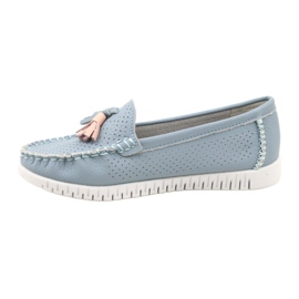 Fashionable openwork loafers Evento 23PB08-5372 Blue 2