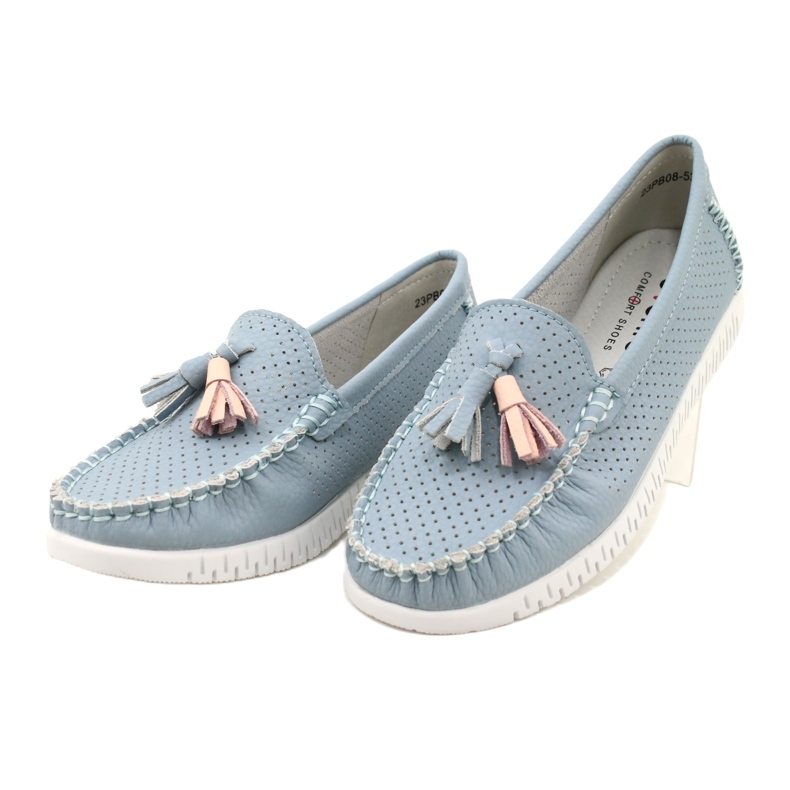 Fashionable openwork loafers Evento 23PB08-5372 Blue 3 Fashionable openwork loafers Evento 23PB08-5372 Blue 3