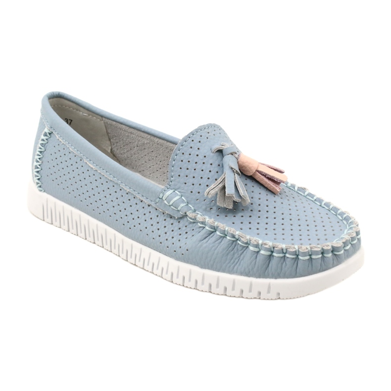 Fashionable openwork loafers Evento 23PB08-5372 Blue 1