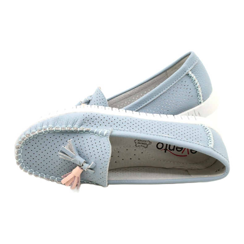 Fashionable openwork loafers Evento 23PB08-5372 Blue 6