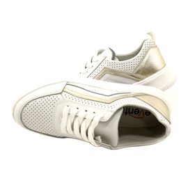 White and Gold Lace Up Leather Sneakers Evento 23PB08-5389 6 White and Gold Lace Up Leather Sneakers Evento 23PB08-5389 6