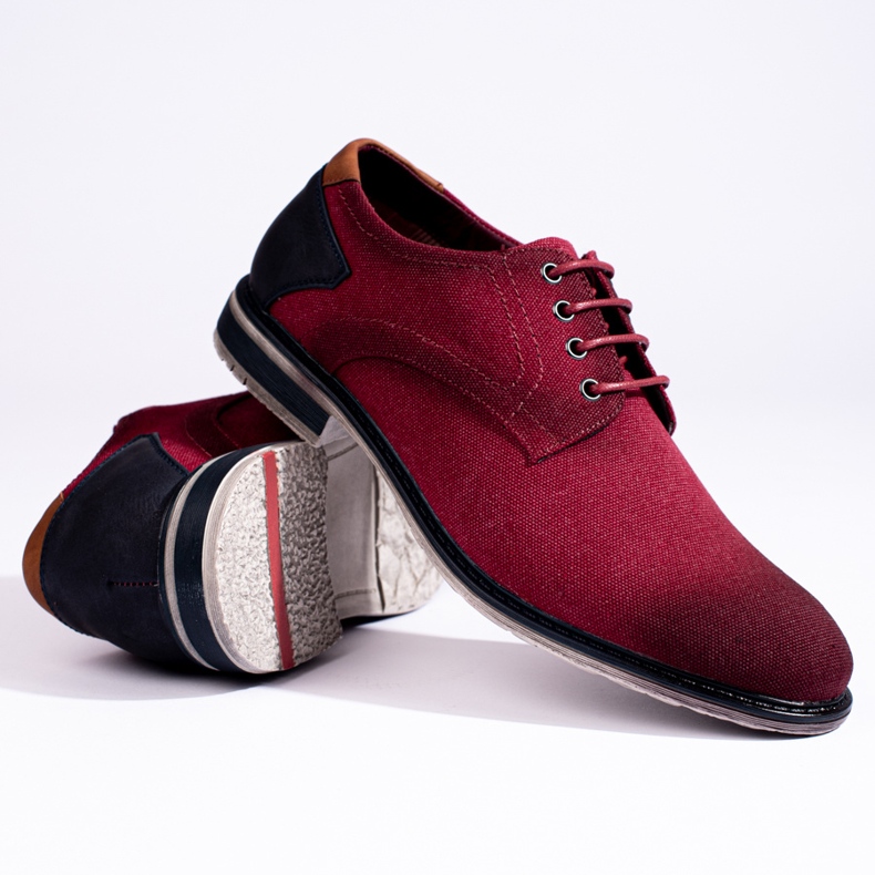 Men's burgundy Shelovet textile shoes red 1 Men's burgundy Shelovet textile shoes red 1