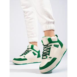 White and green high sneakers from Shelovet 1 White and green high sneakers from Shelovet 1