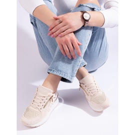 Women's wedge sneakers beige Shelovet 1
