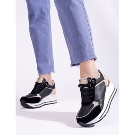 Black wedge sneakers from Shelovet 2