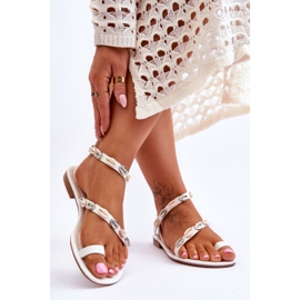 Women's Sandals With Decorative Shells White Verdem 2