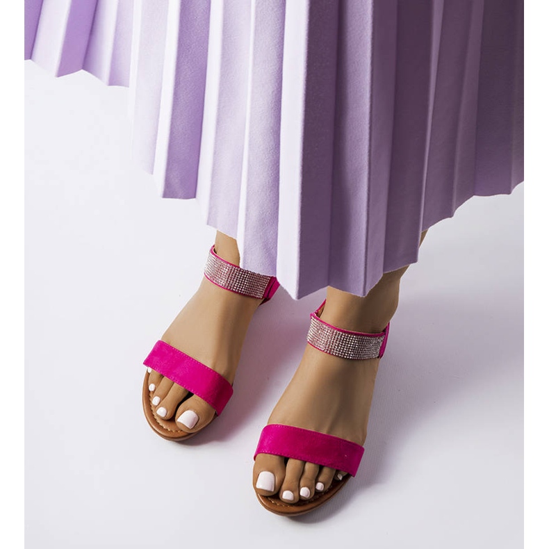 Pink sandals decorated with rhinestones from Dufresne 1