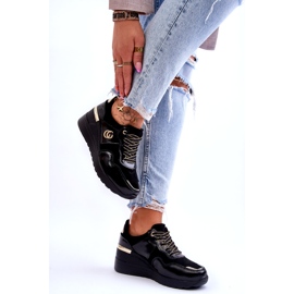 S.Barski Women's Leather Wedge Sports Shoes Black Rebeca 4 S.Barski Women's Leather Wedge Sports Shoes Black Rebeca 4