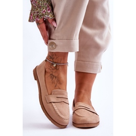 PS1 Comfortable Suede Women's Loafers Dark Beige Lucca 1