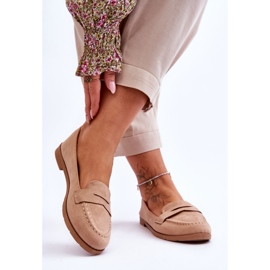 PS1 Comfortable Suede Women's Loafers Dark Beige Lucca 2