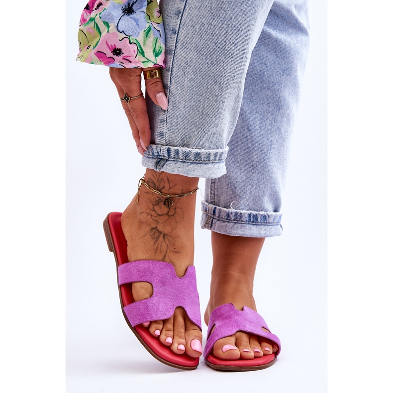 PS1 Women's Classic Suede Slippers Purple Evana violet 1