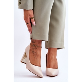 PS1 Classic Pumps On A Decorative Beige Elizabeth Heel 1