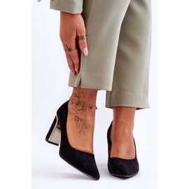 Classic Suede Heel Pumps Black Elizabeth 1 Classic Suede Heel Pumps Black Elizabeth 1