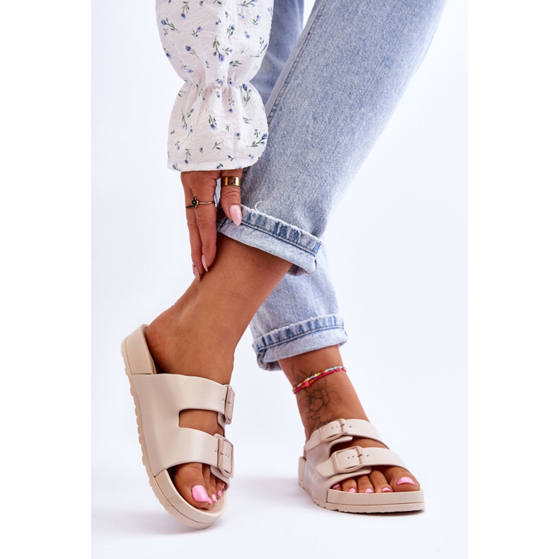 PS1 Women's Vertigo Beige Platform Slippers 2