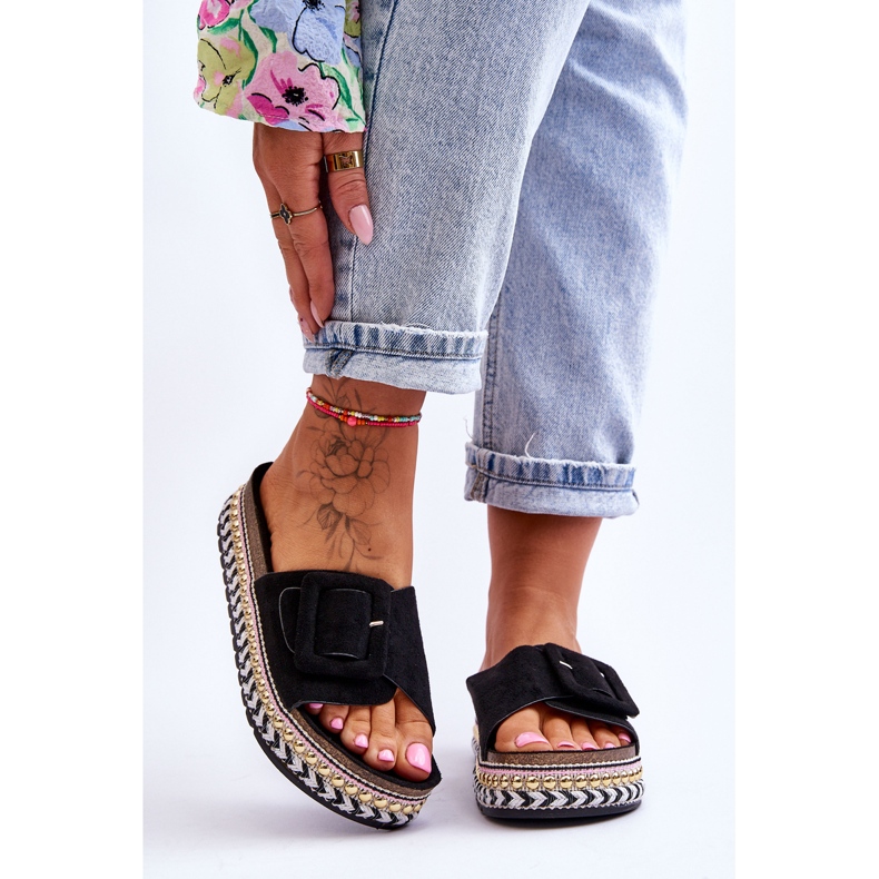 PS1 Women's Sandals On A Decorated Platform Black Joyce 1