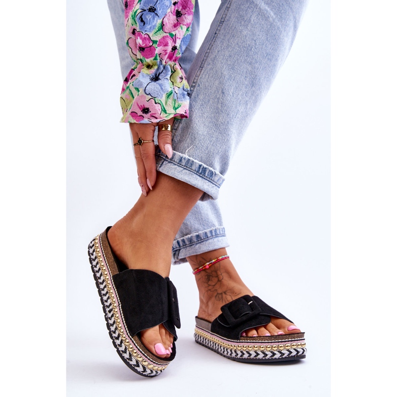 PS1 Women's Sandals On A Decorated Platform Black Joyce 2