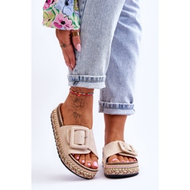 PS1 Women's Sandals On A Decorated Platform Beige Joyce 1
