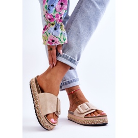 PS1 Women's Sandals On A Decorated Platform Beige Joyce 2