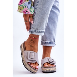 Women's Sandals On A Decorated Platform Gray Joyce grey 1