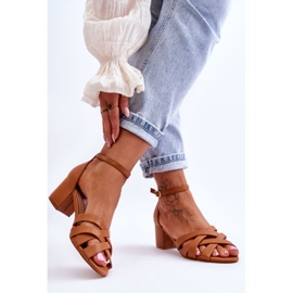 PS1 Comfortable Low Heel Sandals Camel Camelia brown 2