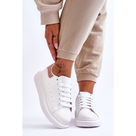 Women's Sport Shoes On Glittery White-Pink Platform Eliso 1