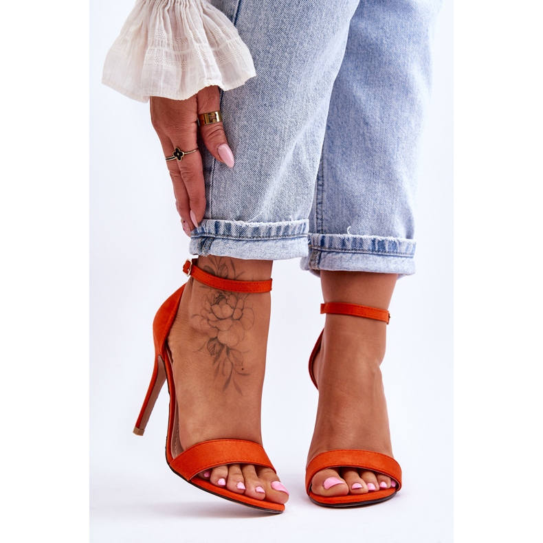 Orange Liberty High Heel Sandals 1