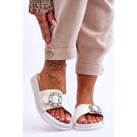 Women's Platform Slippers With Decoration White Beneca 1