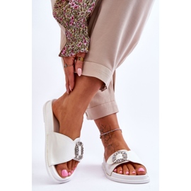 Women's Platform Slippers With Decoration White Beneca 2