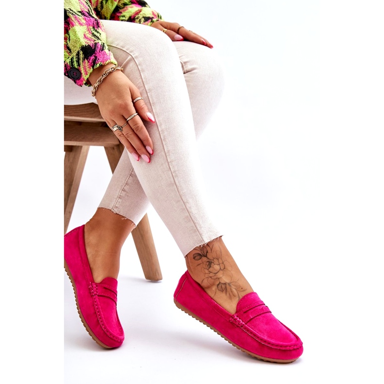 Women's Classic Suede Loafers Fuchsia Ivana pink 3