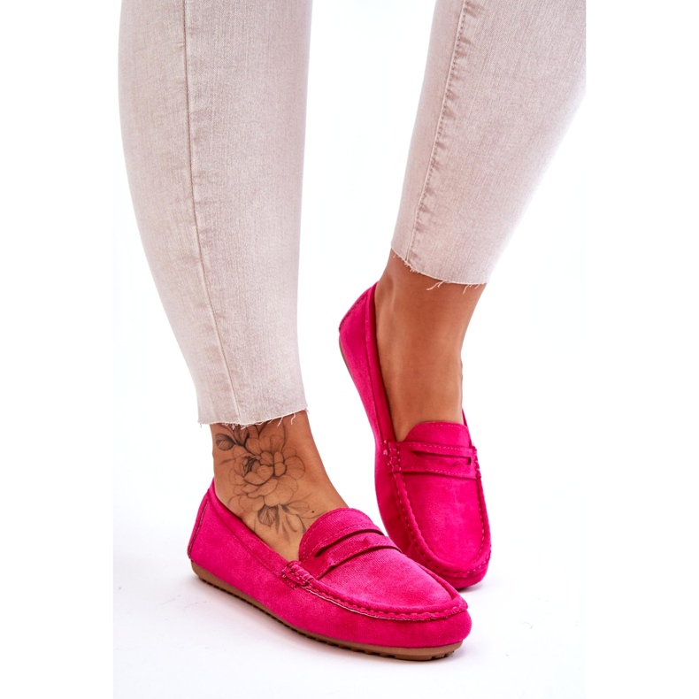 Women's Classic Suede Loafers Fuchsia Ivana pink 2