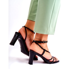 Women's painted black sandals black 3