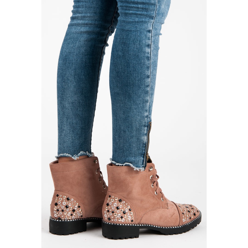 Ideal Shoes Suede workers pink 2