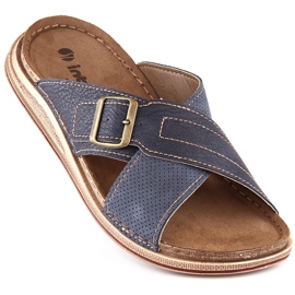 Comfortable men's slippers with a navy blue buckle Inblu VE000003-004 1
