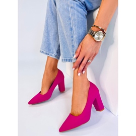 BM Eilish Fuchsia Chunky Heel Pumps pink 2