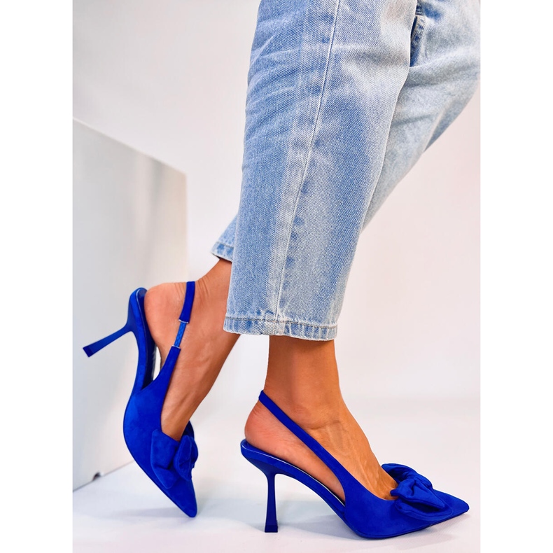 BM Shirley Blue Open Heel Pumps 2 BM Shirley Blue Open Heel Pumps 2