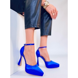Carlie Navy platform pumps blue 1