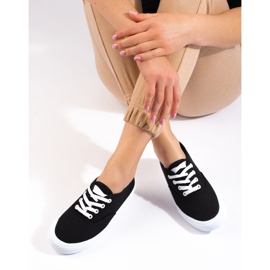 Classic women's lace-up sneakers Shelovet black 1