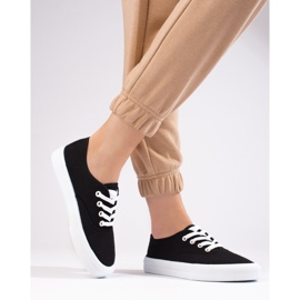 Classic women's lace-up sneakers Shelovet black 2