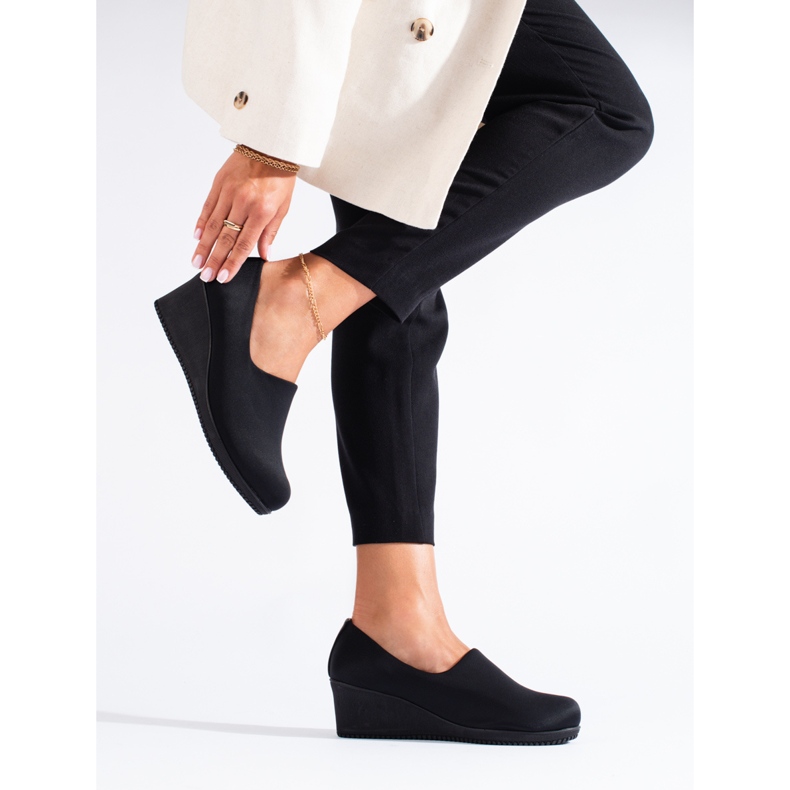 Black fabric wedge shoes from T.Sokolski 1