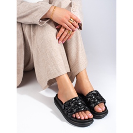 Black slippers on a thick Shelovet platform 1