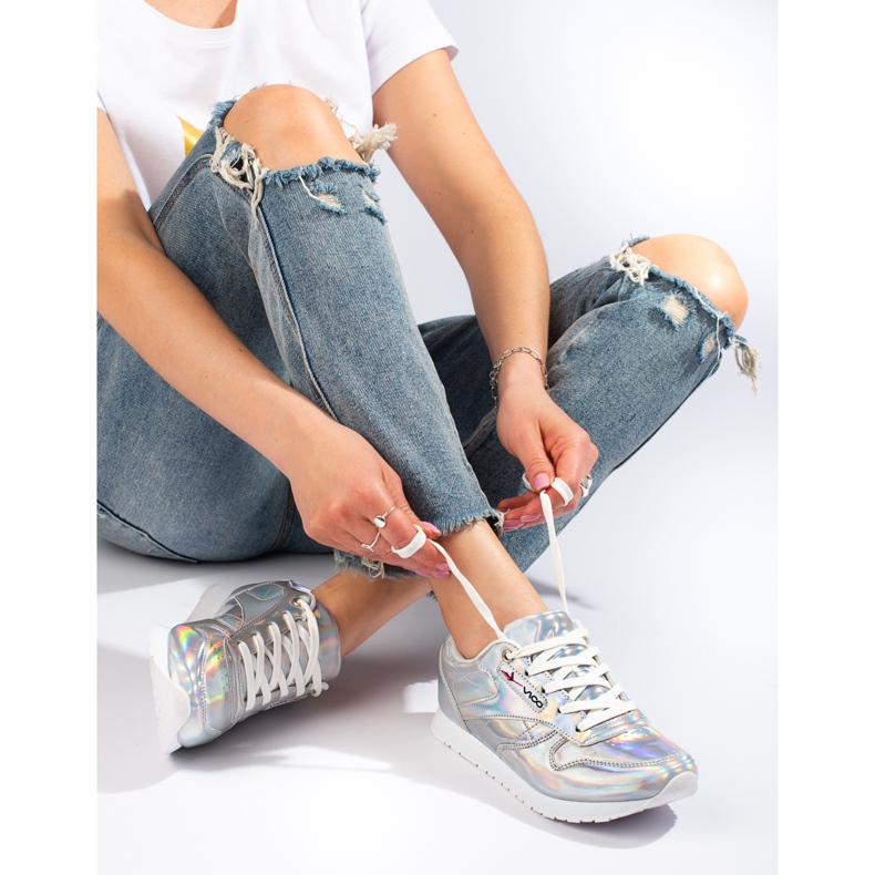 Shelovet silver holographic sneakers 1 Shelovet silver holographic sneakers 1