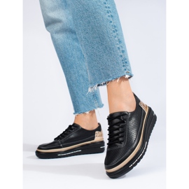 Shelovet black leather sports shoes 1 Shelovet black leather sports shoes 1