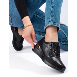 Shelovet wedge sneakers black 1