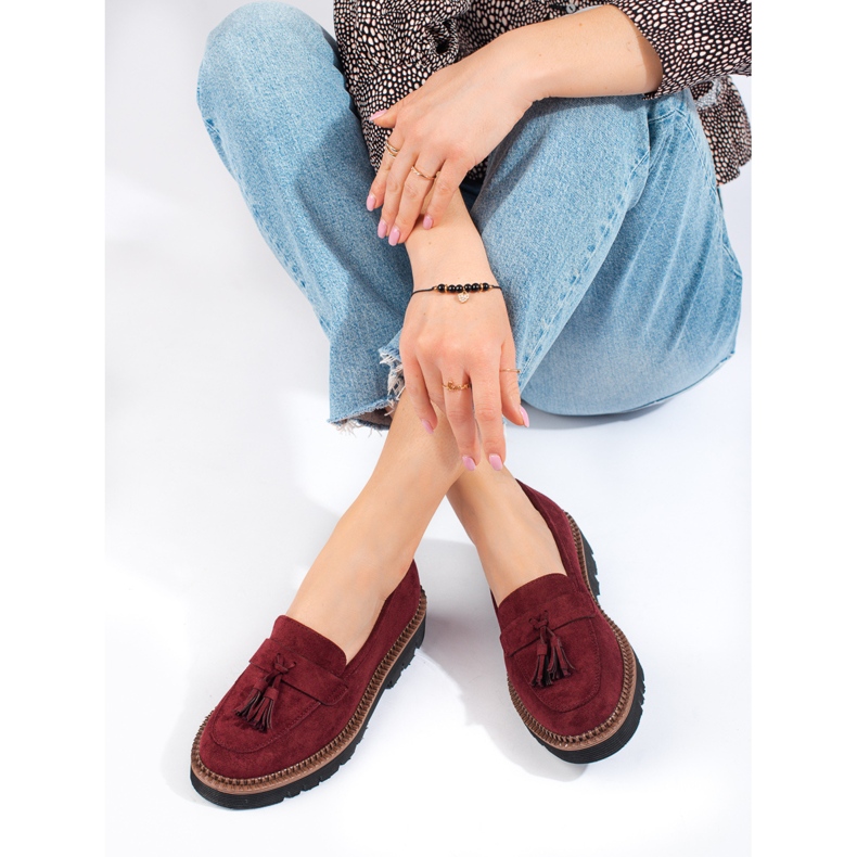 Vinceza maroon suede tassel loafers red 1 Vinceza maroon suede tassel loafers red 1