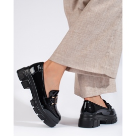 Patent black loafers with Shelovet embellishment 1 Patent black loafers with Shelovet embellishment 1