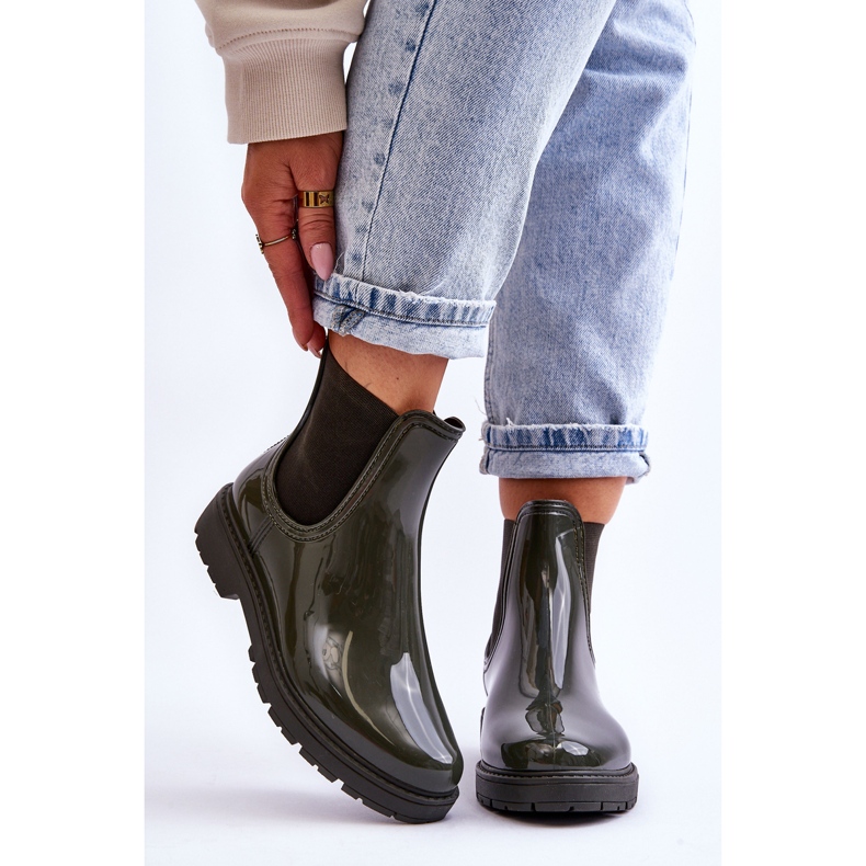 BM Women's Slip On Galoshes Chelsea Boots Dark Green Larone 1 BM Women's Slip On Galoshes Chelsea Boots Dark Green Larone 1
