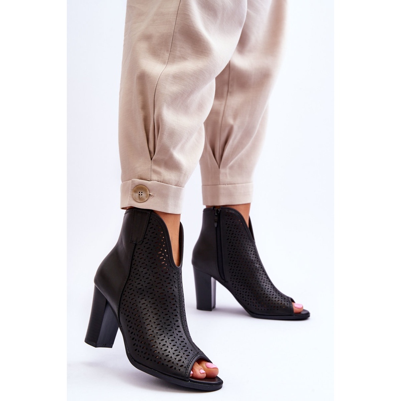 BM Openwork Boots On A Heel Black Florina 2